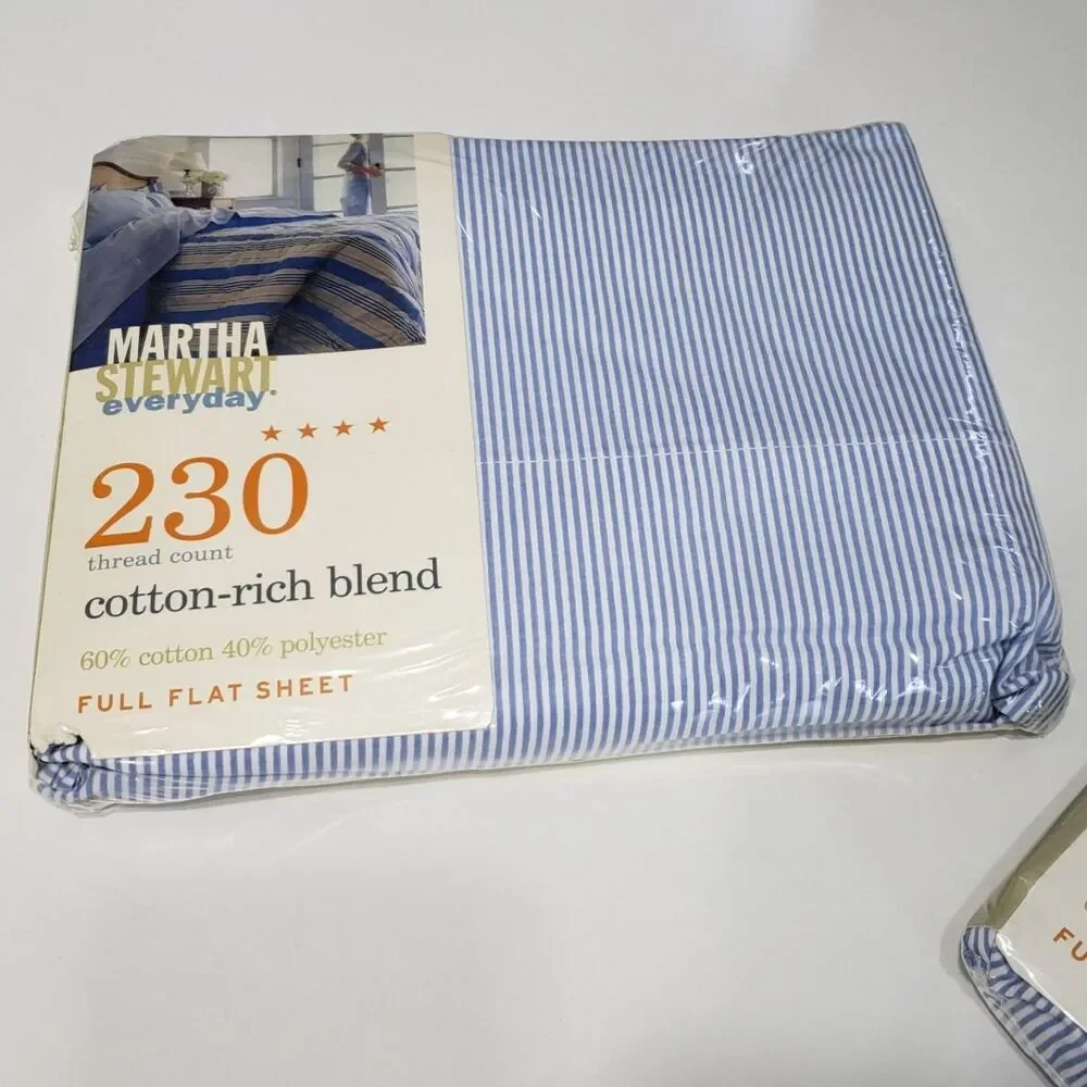 NEW Martha Stewart Everyday Full Size 230 Thread Count Set of Sheet